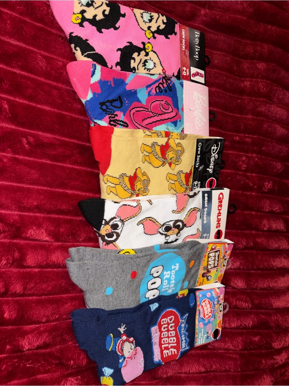 Unisex Novelty Character Crew Socks - Assorted Bright Colors